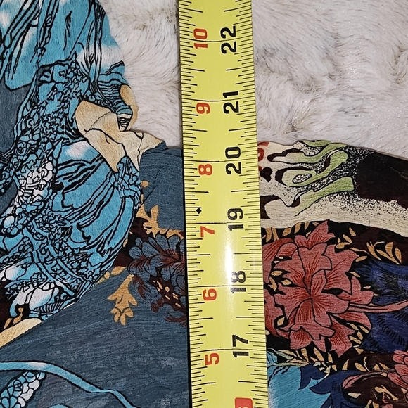 Vintage Claudia Richards Colorful Comic Print Shirt with flowy ribbons Size Lg - Picture 8 of 10